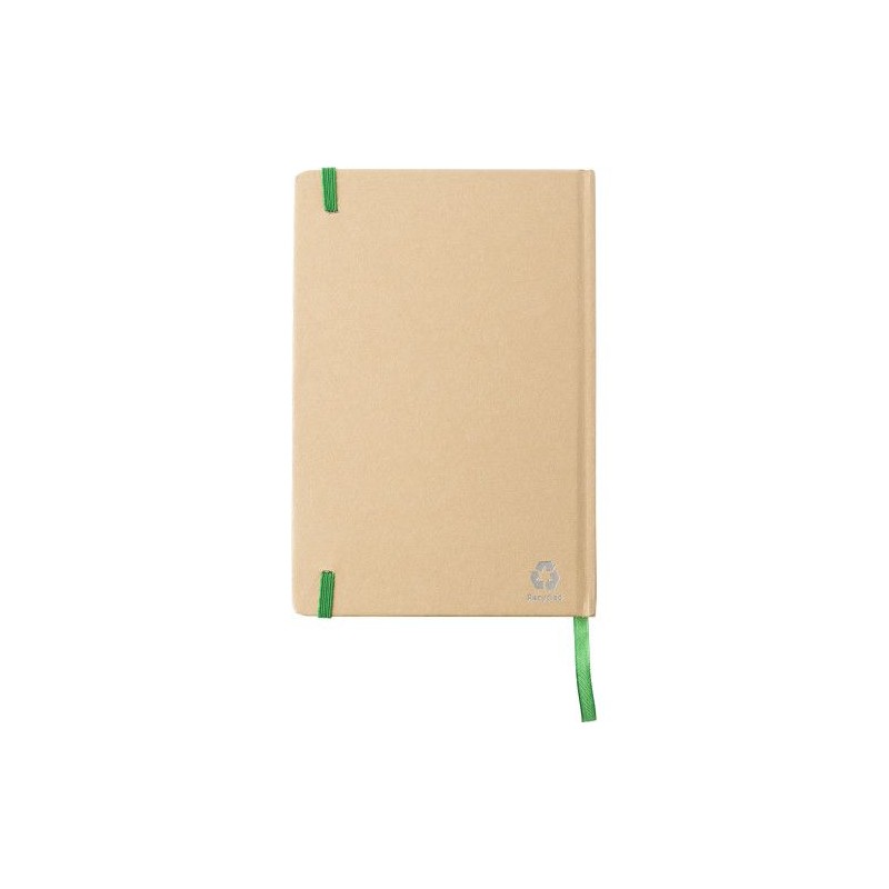 Carnet A5 personnalisé en carton recyclé - Gianni Matières : caoutchouc Couleurs : kaki cadeau client original
