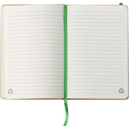 Carnet A5 personnalisé en carton recyclé - Gianni Matières : caoutchouc Couleurs : kaki goodies entreprise design