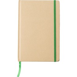 Carnet A5 personnalisé en carton recyclé - Gianni Matières : caoutchouc Couleurs : jaune personnalisation sur mesure