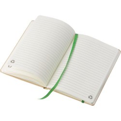 Carnet A5 personnalisé en carton recyclé - Gianni Matières : caoutchouc Couleurs : jaune livraison express 24h 48h