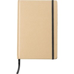 Carnet A5 personnalisé en carton recyclé - Gianni Matières : caoutchouc Couleurs : noir