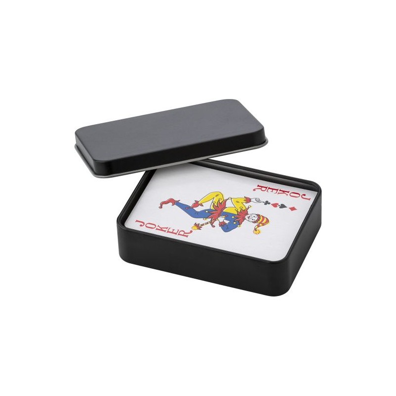 Jeu de cartes personnalisé de 54 pièces - Nathan Matières : fer Couleurs : noir accessoire événementiel unique