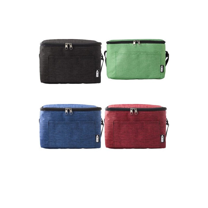Sac isotherme  en polyester rPET personnalisé Isabella Matières : polyester Couleurs : noir marquage laser ultra précis