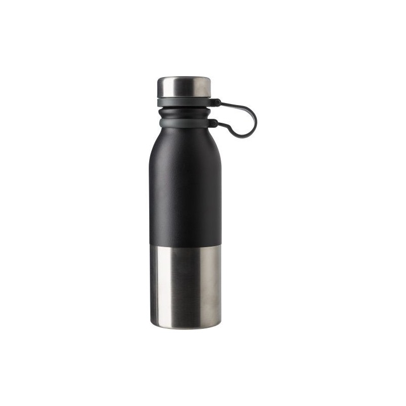 Gourde isotherme en acier inoxydable de 600 ml personnalisée Will Matières : silicone Couleurs : noir