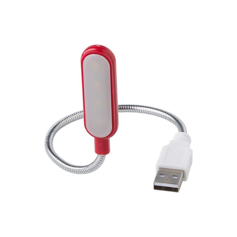 Liseuse USB Personnalisée en ABS et Métal - Modèle Lola Matières : cuivre Couleurs : rouge accessoire événementiel unique