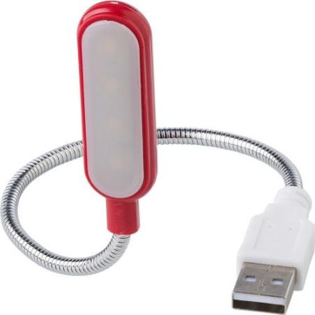 Liseuse USB Personnalisée en ABS et Métal - Modèle Lola Matières : cuivre Couleurs : rouge accessoire événementiel unique
