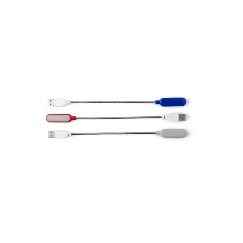 Liseuse USB Personnalisée en ABS et Métal - Modèle Lola Matières : cuivre Couleurs : rouge marquage couleur éclatante