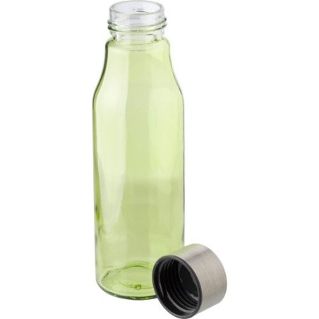 Bouteille  en verre et acier inoxydable 500 ml Andrei Matières : acier inoxydable Couleurs : noir goodies publicitaire durable