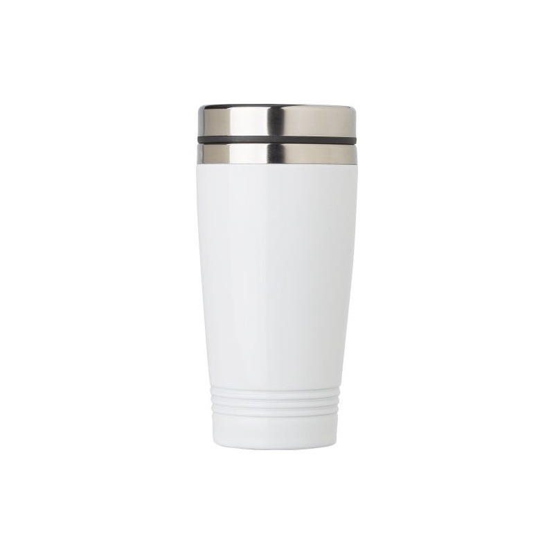 Mug isotherme double paroi de 450 ml personnalisé Velma Matières : bois Couleurs : blanc