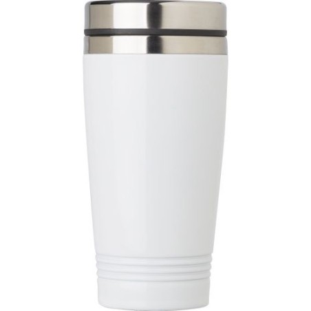 Mug isotherme double paroi de 450 ml personnalisé Velma Matières : bois Couleurs : blanc