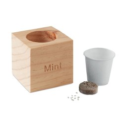 Pot en bois personnalisé avec graine de menthe MENTA Matières : bois Couleurs : bois 2