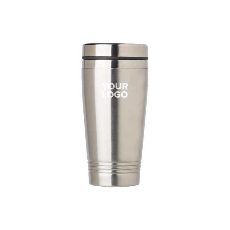 Mug isotherme double paroi de 450 ml personnalisé Velma Matières : bois Couleurs : blanc goodies publicitaire durable