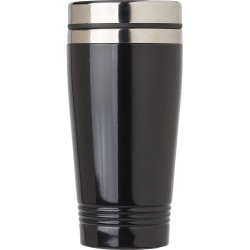 Mug isotherme double paroi de 450 ml personnalisé Velma Matières : bois Couleurs : noir impression haute définition