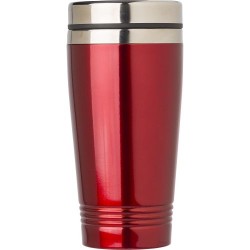 Mug isotherme double paroi de 450 ml personnalisé Velma Matières : bois Couleurs : rouge cadeau entreprise pas cher