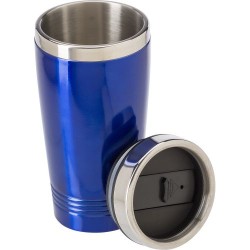 Mug isotherme double paroi de 450 ml personnalisé Velma Matières : bois Couleurs : rouge objet promo petit budget