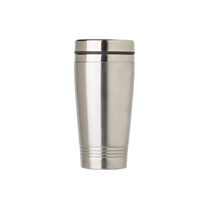 Mug isotherme double paroi de 450 ml personnalisé Velma Matières : bois Couleurs : argenté goodies publicitaire événementiel