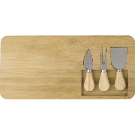 Set Personnalisé en Bambou à Fromage Regina Matières : bambou Couleurs : brun goodies publicitaire événementiel