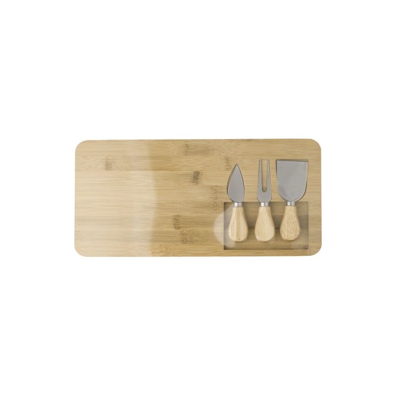 Set Personnalisé en Bambou à Fromage Regina Matières : bambou Couleurs : brun marquage laser ultra précis