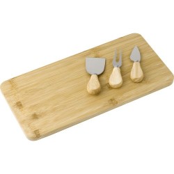 Set Personnalisé en Bambou à Fromage Regina Matières : bambou Couleurs : brun objet promotionnel éco-responsable