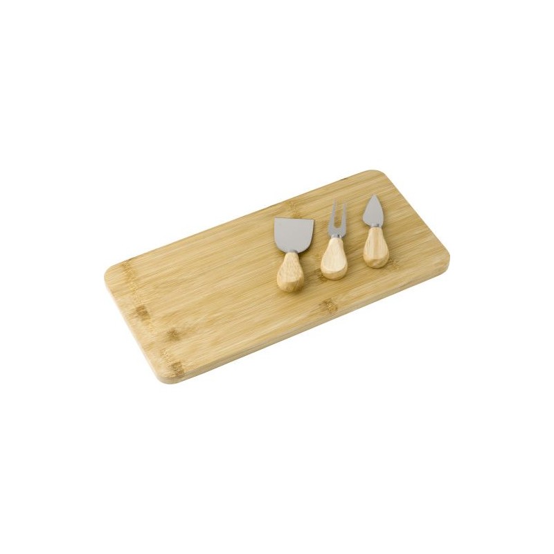 Set Personnalisé en Bambou à Fromage Regina Matières : bambou Couleurs : brun objet promotionnel éco-responsable