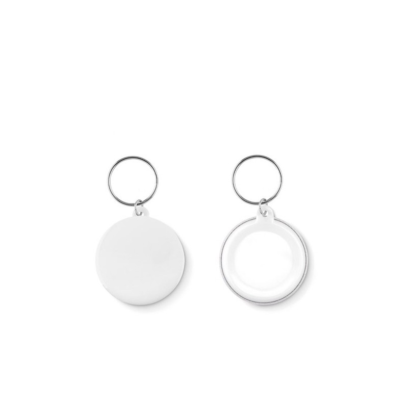 Porte-clés en métal personnalisés avec insert en papier - PIN KEY Matières : métal Couleurs : blanc