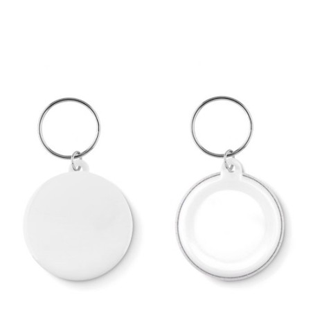 Porte-clés en métal personnalisés avec insert en papier - PIN KEY Matières : métal Couleurs : blanc