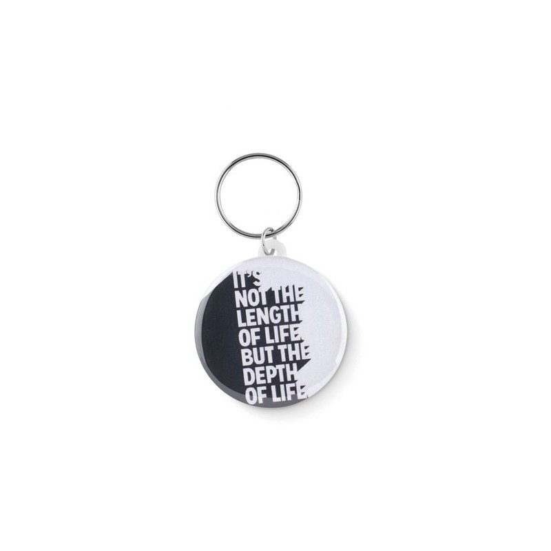Porte-clés en métal personnalisés avec insert en papier - PIN KEY Matières : métal Couleurs : blanc cadeau entreprise pas cher