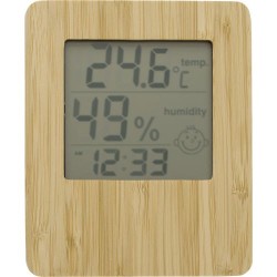 Station météo  en bambou et ABS - Piper Matières : bambou Couleurs : bambou cadeau entreprise pas cher