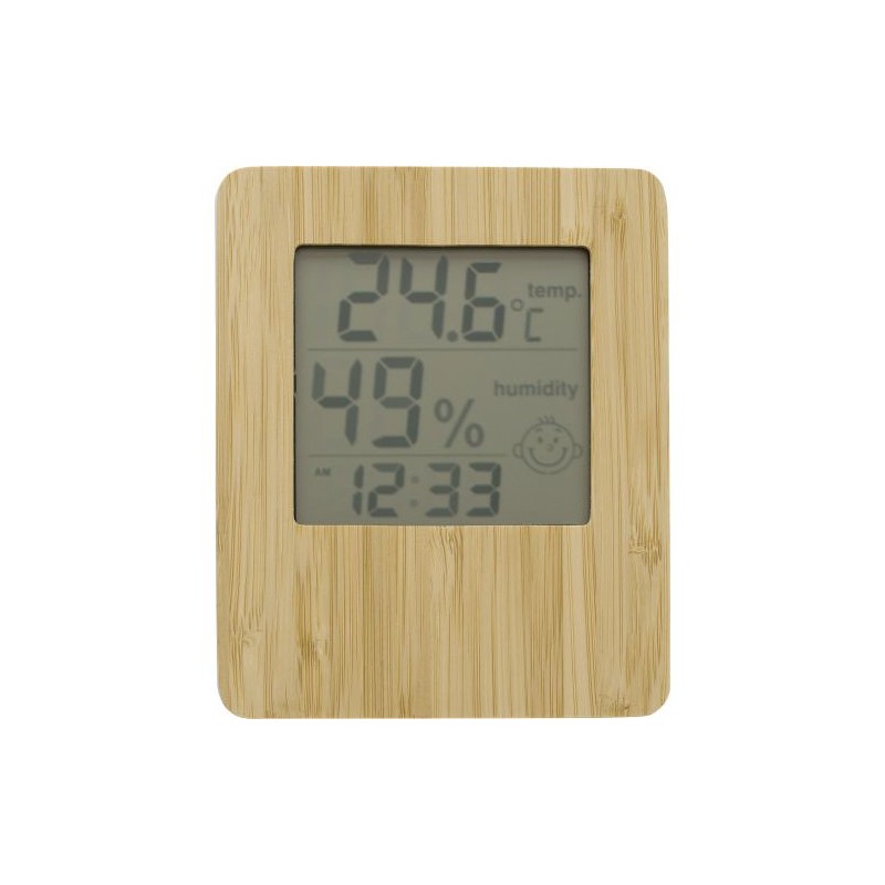 Station météo  en bambou et ABS - Piper Matières : bambou Couleurs : bambou cadeau entreprise pas cher
