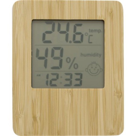 Station météo  en bambou et ABS - Piper Matières : bambou Couleurs : bambou cadeau entreprise pas cher