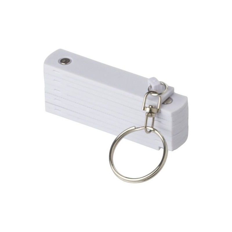 Porte-clés personnalisable en plastique de 50 cm mètre-pliant Holly Matières : métal Couleurs : blanc