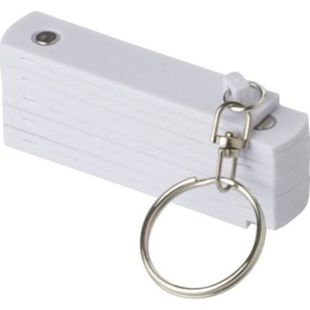Porte-clés personnalisable en plastique de 50 cm mètre-pliant Holly Matières : métal Couleurs : blanc