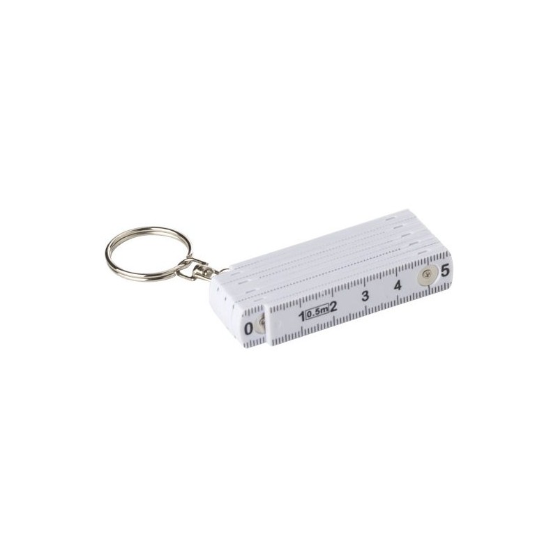Porte-clés personnalisable en plastique de 50 cm mètre-pliant Holly Matières : métal Couleurs : blanc personnalisable avec votre