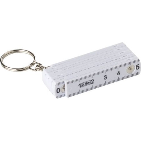 Porte-clés personnalisable en plastique de 50 cm mètre-pliant Holly Matières : métal Couleurs : blanc personnalisable avec votre