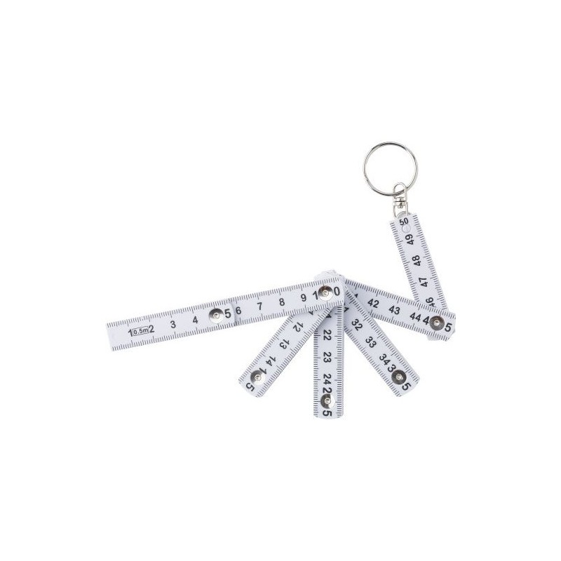 Porte-clés personnalisable en plastique de 50 cm mètre-pliant Holly Matières : métal Couleurs : blanc cadeau entreprise pas cher