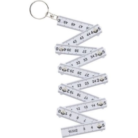 Porte-clés personnalisable en plastique de 50 cm mètre-pliant Holly Matières : métal Couleurs : blanc goodies publicitaire événe