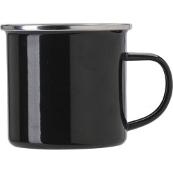 Mug Émaillé Personnalisé en Acier Inoxydable - Jamaal Matières : métal Couleurs : noir cadeau entreprise pas cher