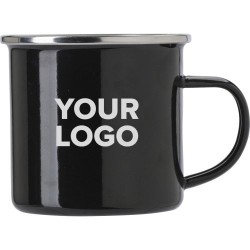 Mug Émaillé Personnalisé en Acier Inoxydable - Jamaal Matières : métal Couleurs : noir impression haute définition