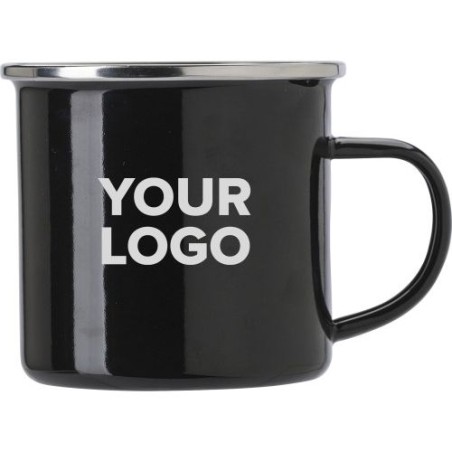 Mug Émaillé Personnalisé en Acier Inoxydable - Jamaal Matières : métal Couleurs : noir impression haute définition