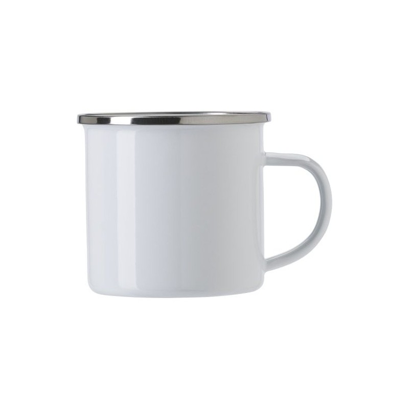 Mug Émaillé Personnalisé en Acier Inoxydable - Jamaal Matières : métal Couleurs : blanc personnalisable avec votre logo