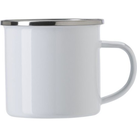 Mug Émaillé Personnalisé en Acier Inoxydable - Jamaal Matières : métal Couleurs : blanc personnalisable avec votre logo