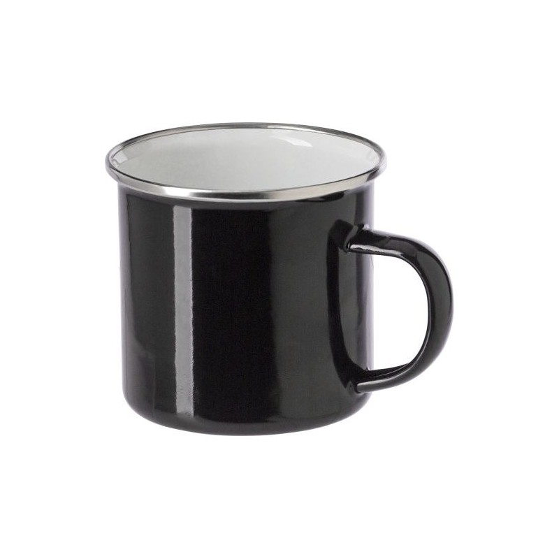 Mug Émaillé Personnalisé en Acier Inoxydable - Jamaal Matières : métal Couleurs : blanc objet promotionnel éco-responsable
