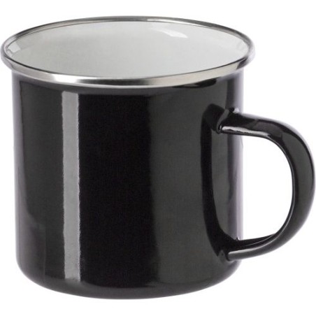 Mug Émaillé Personnalisé en Acier Inoxydable - Jamaal Matières : métal Couleurs : blanc objet promotionnel éco-responsable
