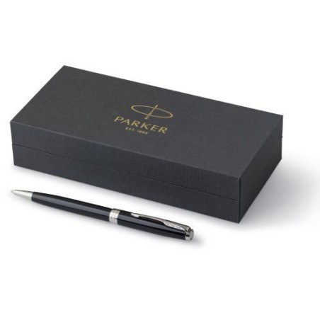 Stylo bille luxe personnalisé Parker Sonnet Matières : métal Couleurs : bleu impression haute définition