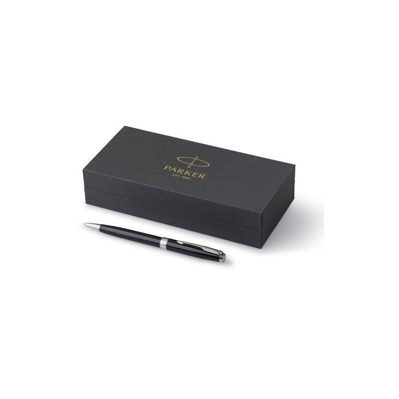 Stylo bille luxe personnalisé Parker Sonnet Matières : métal Couleurs : noir marquage laser ultra précis