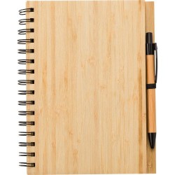 Carnet  en bambou personnalisé pour entreprise - Carmen Matières : bambou Couleurs : bambou