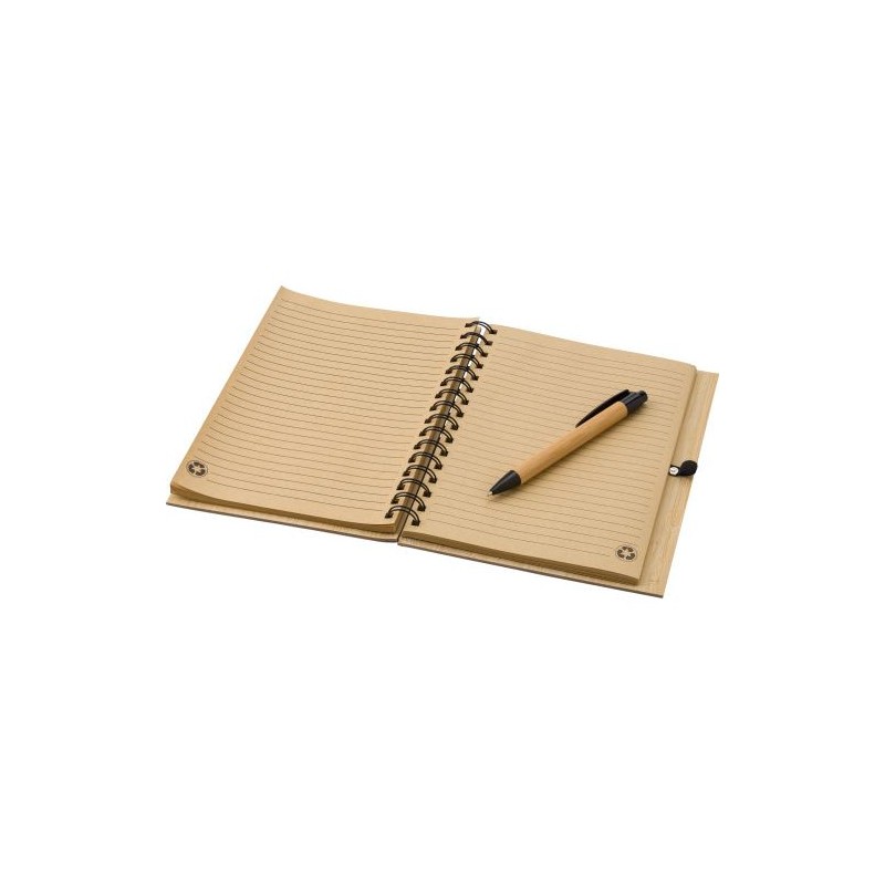 Carnet  en bambou personnalisé pour entreprise - Carmen Matières : bambou Couleurs : bambou cadeau entreprise pas cher