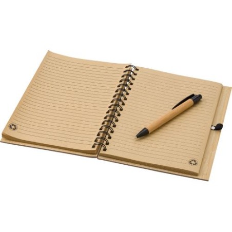 Carnet  en bambou personnalisé pour entreprise - Carmen Matières : bambou Couleurs : bambou cadeau entreprise pas cher