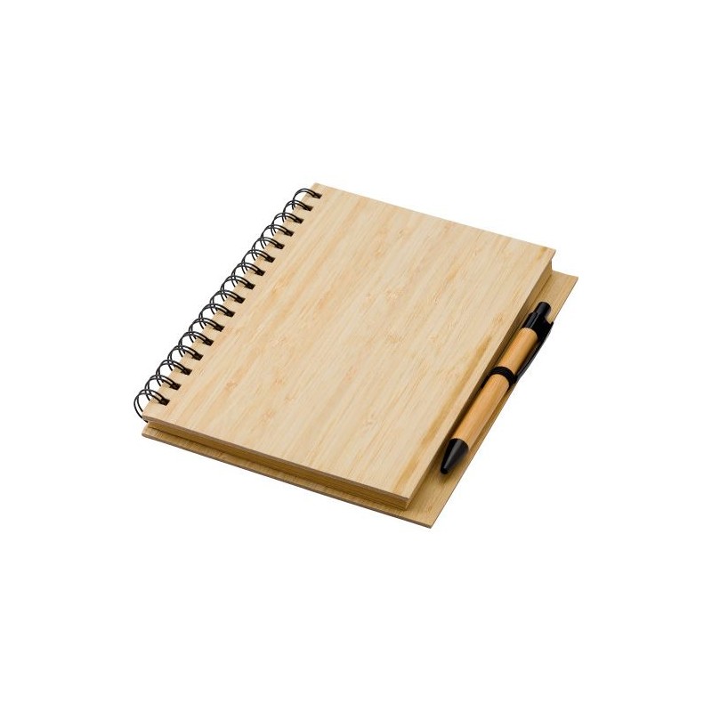Carnet  en bambou personnalisé pour entreprise - Carmen Matières : bambou Couleurs : bambou goodies publicitaire événementiel