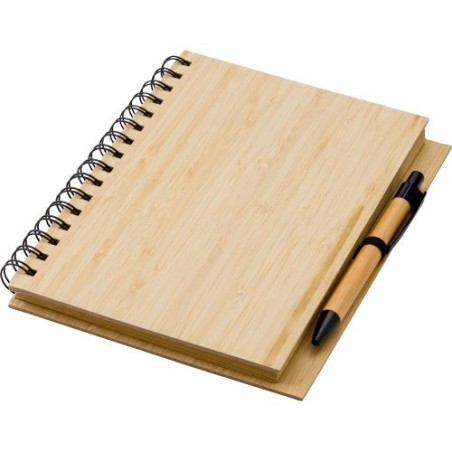 Carnet  en bambou personnalisé pour entreprise - Carmen Matières : bambou Couleurs : bambou goodies publicitaire événementiel